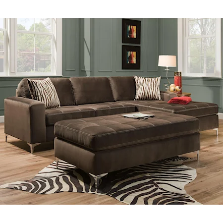 Three Seat Sectional with Right Side Chaise